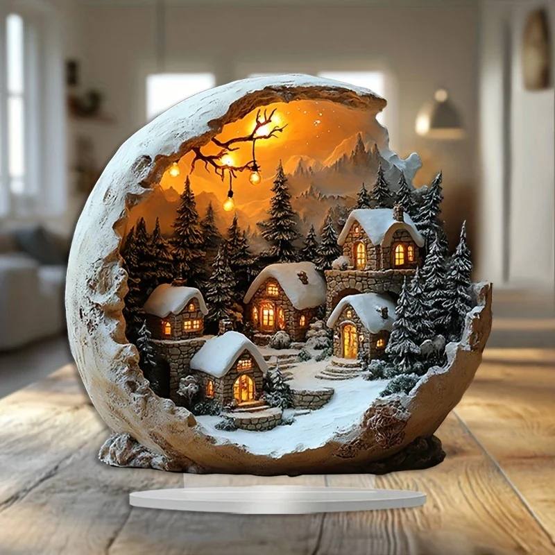Chic Acrylic Holiday Figurine for Festive Tabletop Display