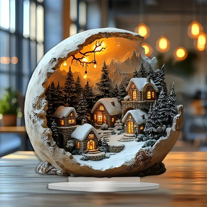 Chic Acrylic Holiday Figurine for Festive Tabletop Display