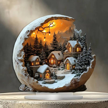 Chic Acrylic Holiday Figurine for Festive Tabletop Display