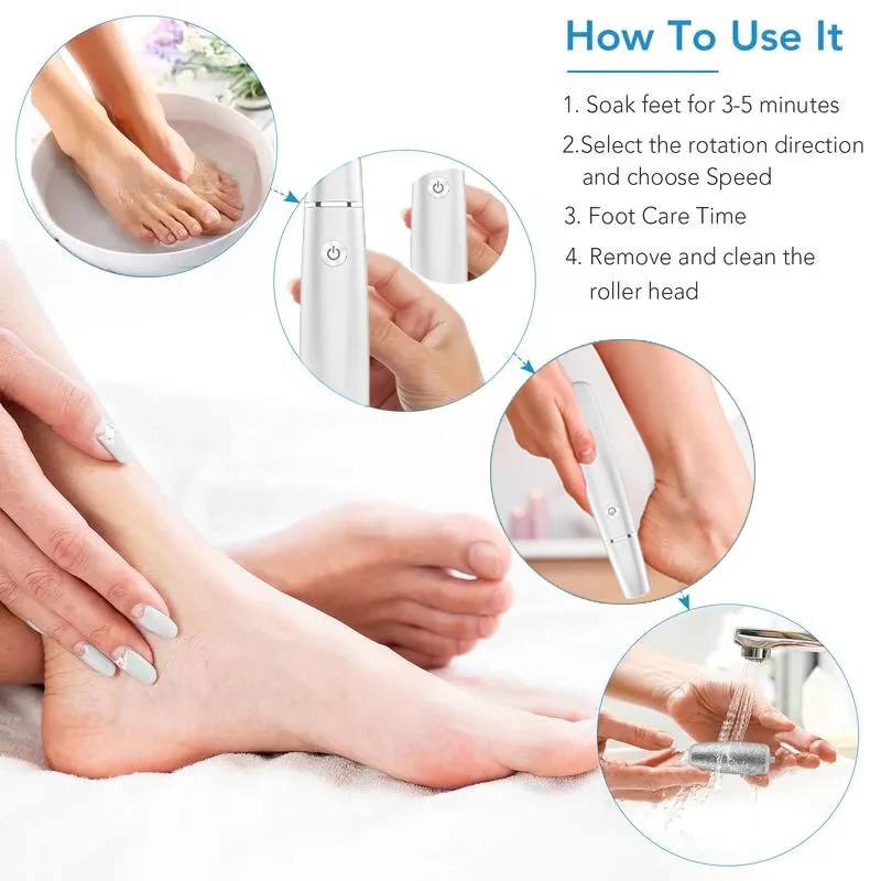 Rechargeable Foot Smoother with LED Guidance and Custom Speeds