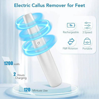 Rechargeable Foot Smoother with LED Guidance and Custom Speeds