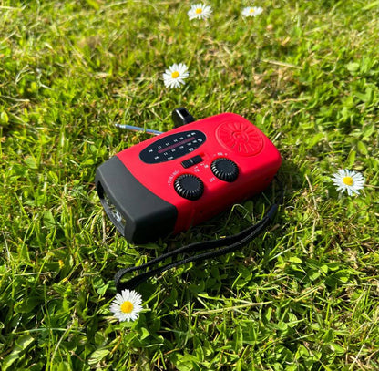 All-in-One Emergency Radio with Solar, Crank, and USB Power