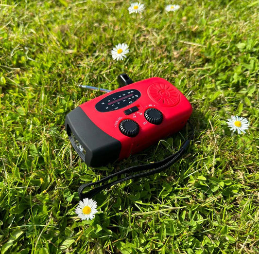 All-in-One Emergency Radio with Solar, Crank, and USB Power