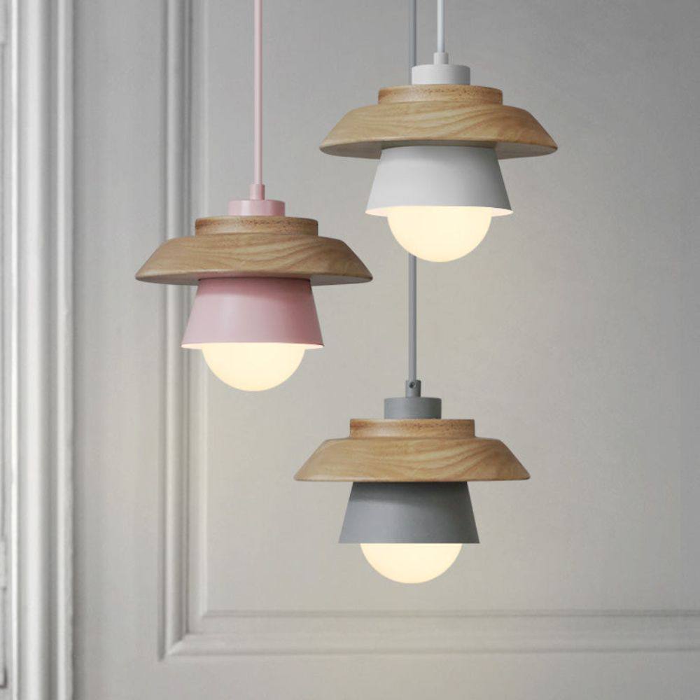 Natural Wood Pendant Lamp, Cozy Modern Hanging Fixture