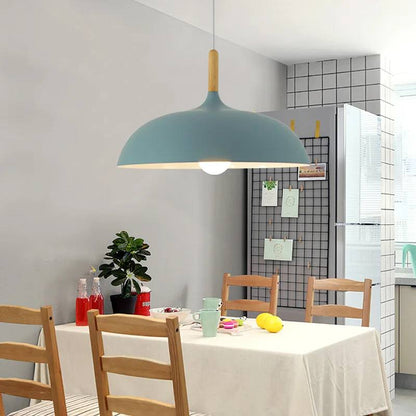 Natural Oak Hanging Light Fixture with Scandinavian Flair