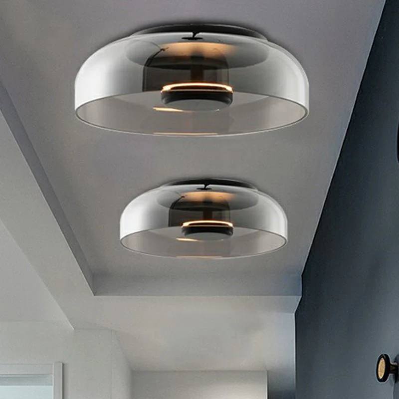 LuminousGlow Modern LED Ceiling Fixture with Glass Finish