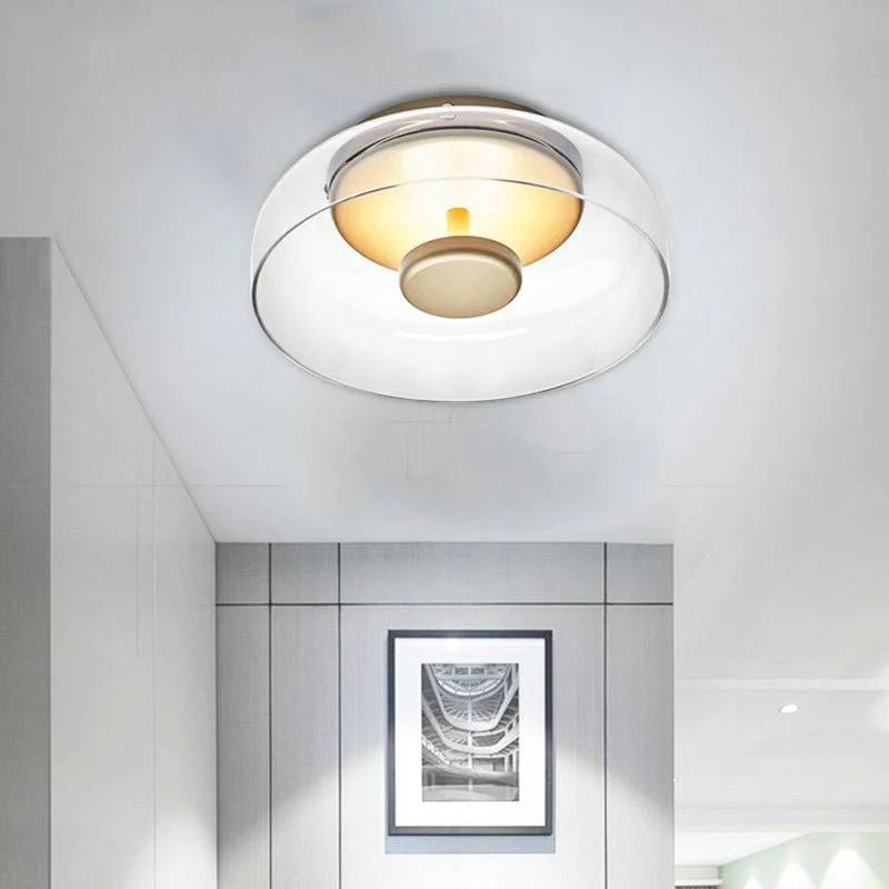 LuminousGlow Modern LED Ceiling Fixture with Glass Finish