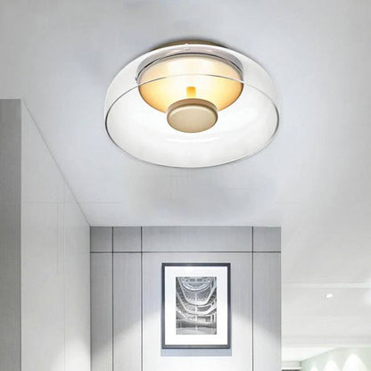LuminousGlow Modern LED Ceiling Fixture with Glass Finish