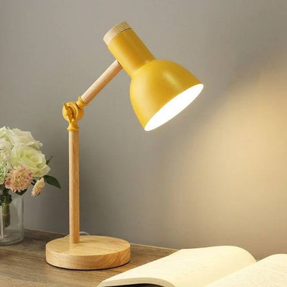 Versatile Touch-Controlled Wooden LED Lamp with Adjustable Arm
