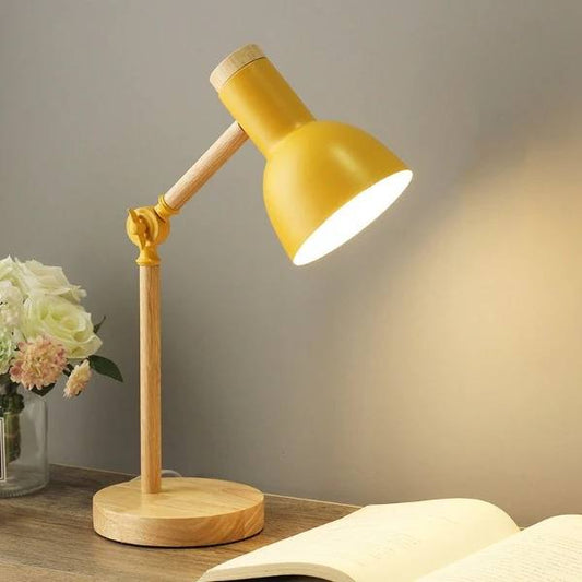 Versatile Touch-Controlled Wooden LED Lamp with Adjustable Arm