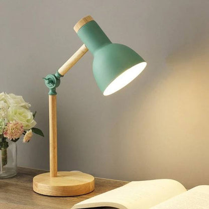 Versatile Touch-Controlled Wooden LED Lamp with Adjustable Arm