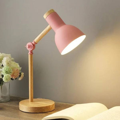 Versatile Touch-Controlled Wooden LED Lamp with Adjustable Arm