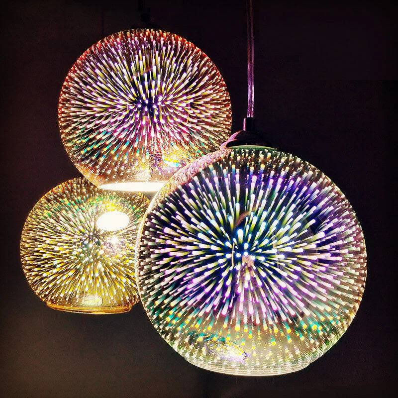 Dynamic 3D Glass Pendant Light with Vibrant Color Display