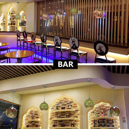 Dynamic 3D Glass Pendant Light with Vibrant Color Display