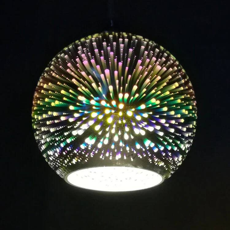 Dynamic 3D Glass Pendant Light with Vibrant Color Display