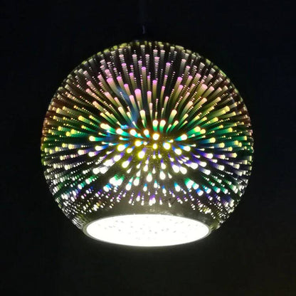 Dynamic 3D Glass Pendant Light with Vibrant Color Display