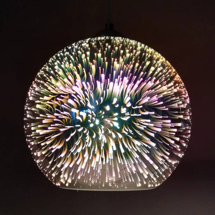 Dynamic 3D Glass Pendant Light with Vibrant Color Display