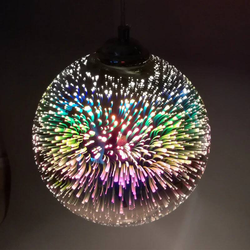 Dynamic 3D Glass Pendant Light with Vibrant Color Display