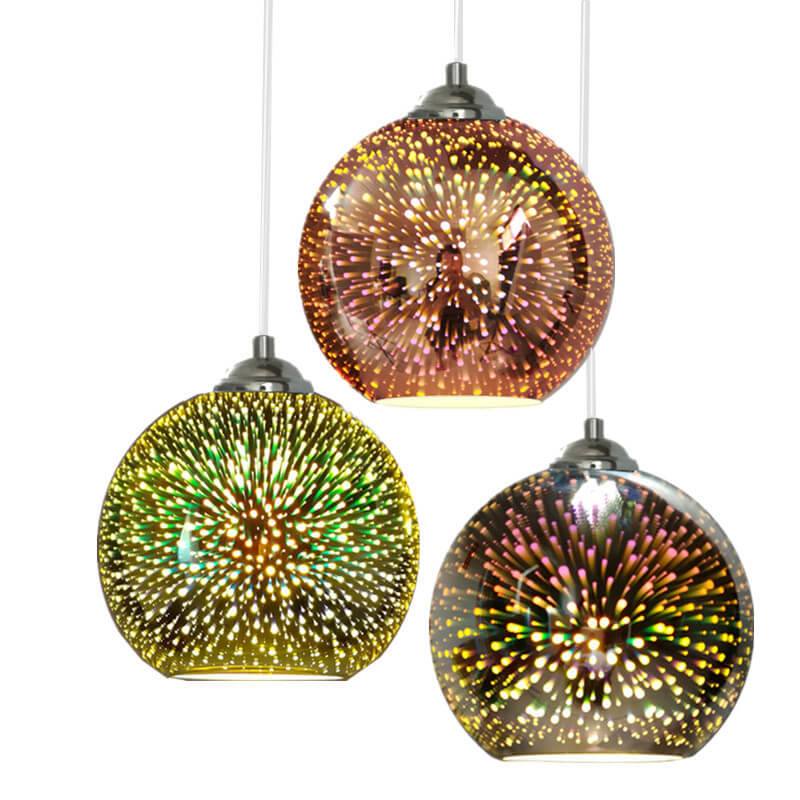 Dynamic 3D Glass Pendant Light with Vibrant Color Display