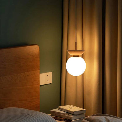 Elegant Wood-Accent Glass Ceiling Light Fixture