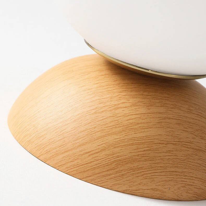 Elegant Wood-Accent Glass Ceiling Light Fixture