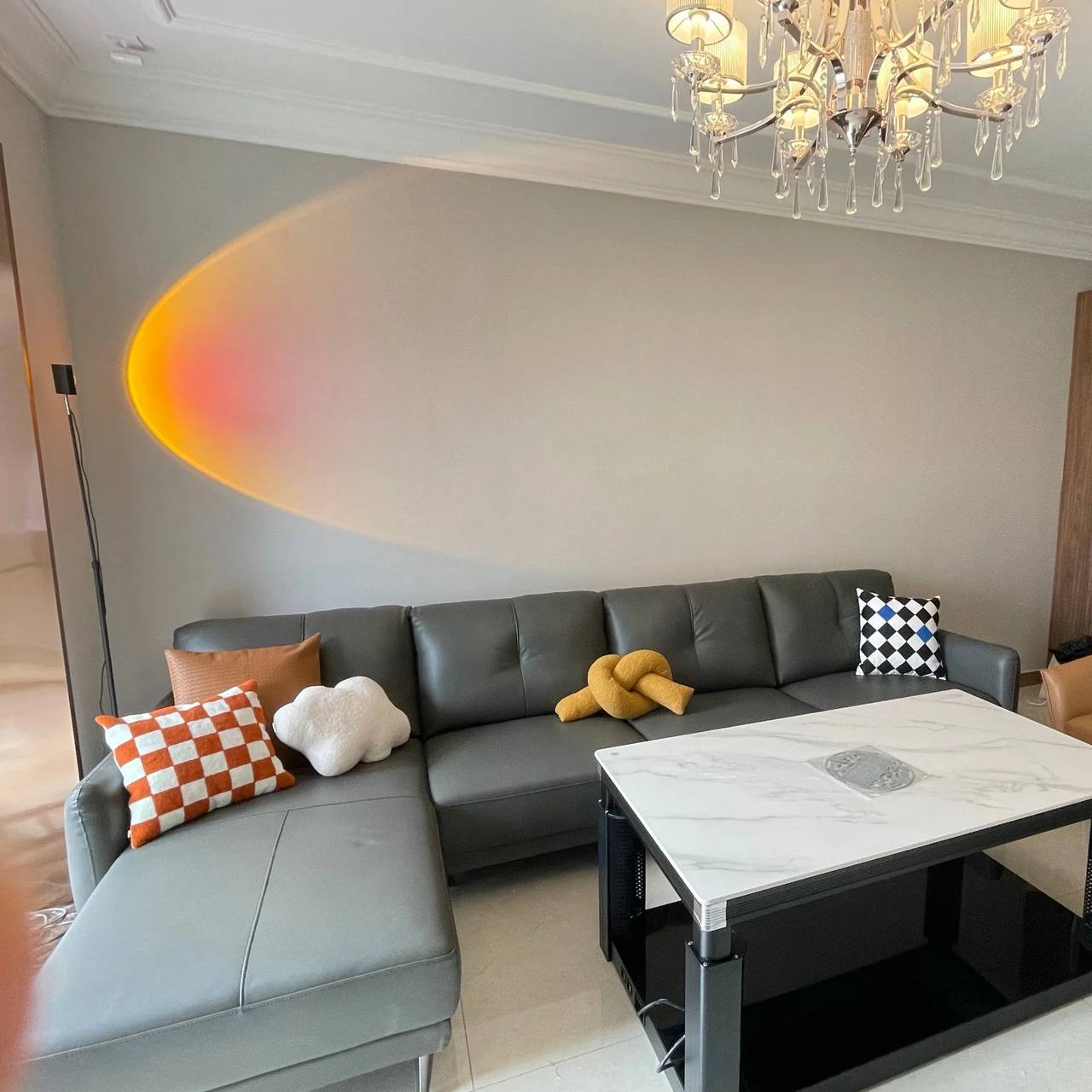 AuraGlow LED Floor Projector Lamp for a Cozy Ambiance