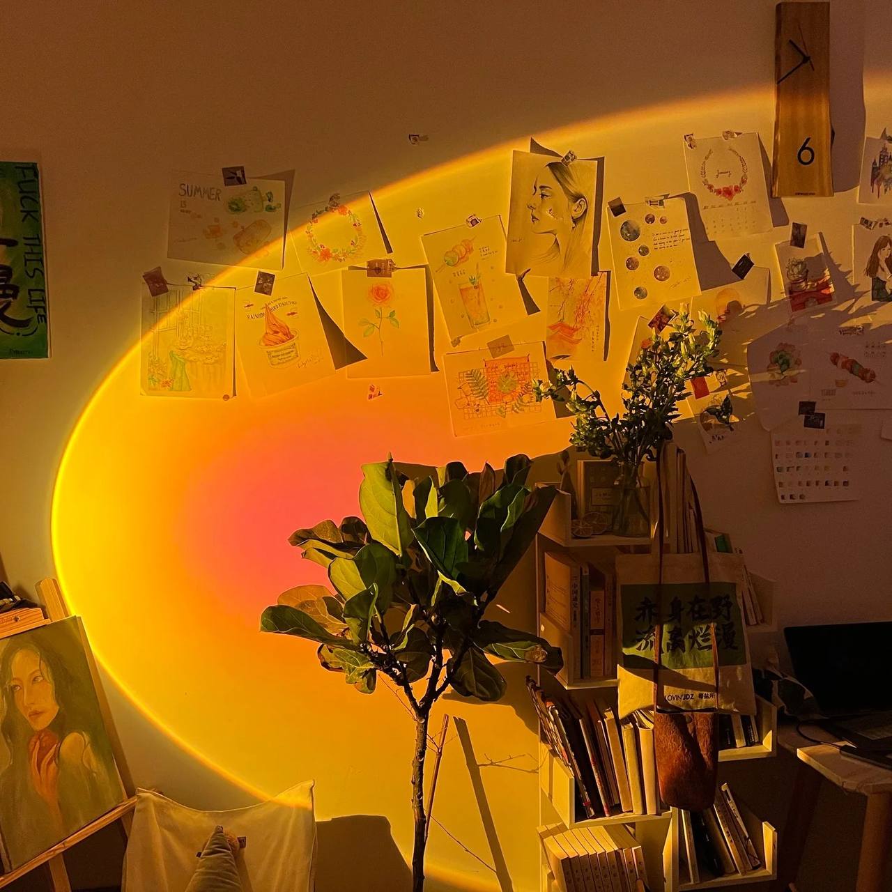 AuraGlow LED Floor Projector Lamp for a Cozy Ambiance