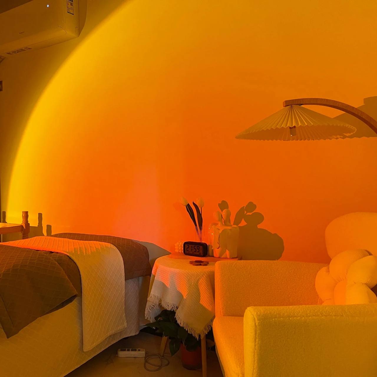 AuraGlow LED Floor Projector Lamp for a Cozy Ambiance