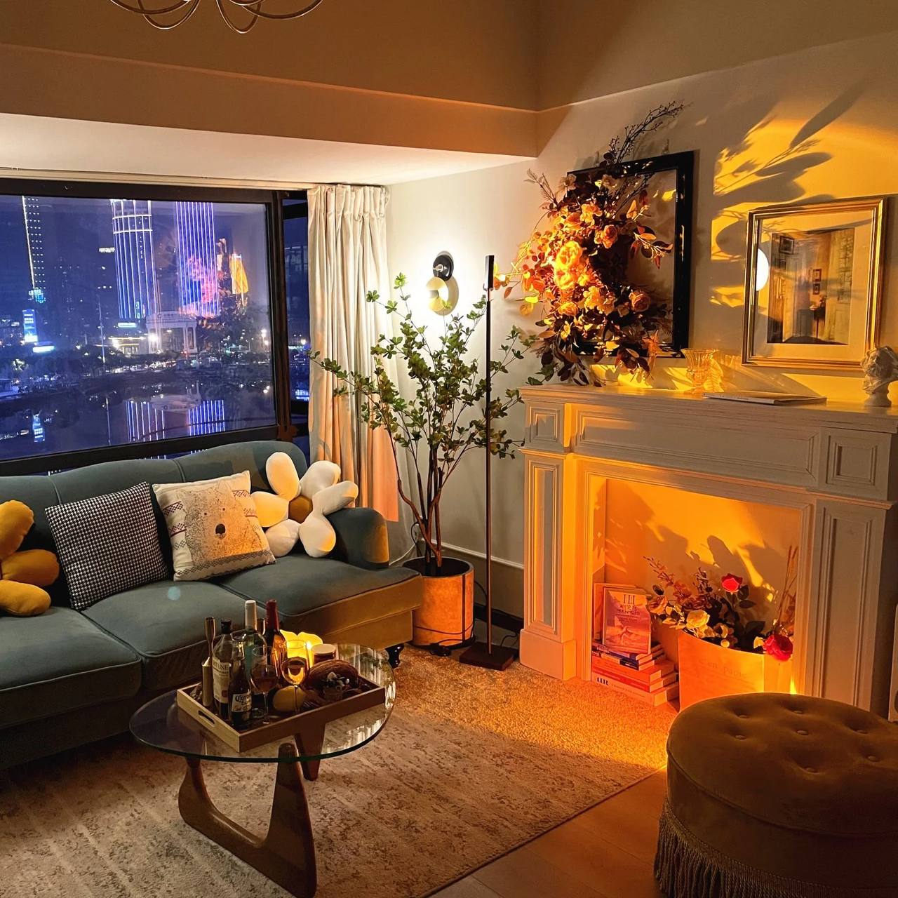 AuraGlow LED Floor Projector Lamp for a Cozy Ambiance