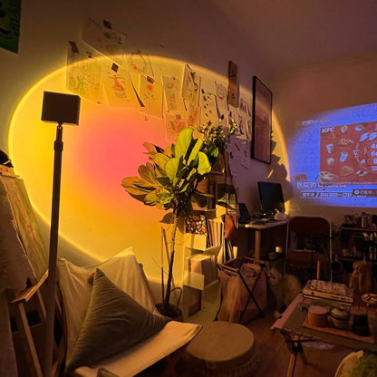 AuraGlow LED Floor Projector Lamp for a Cozy Ambiance