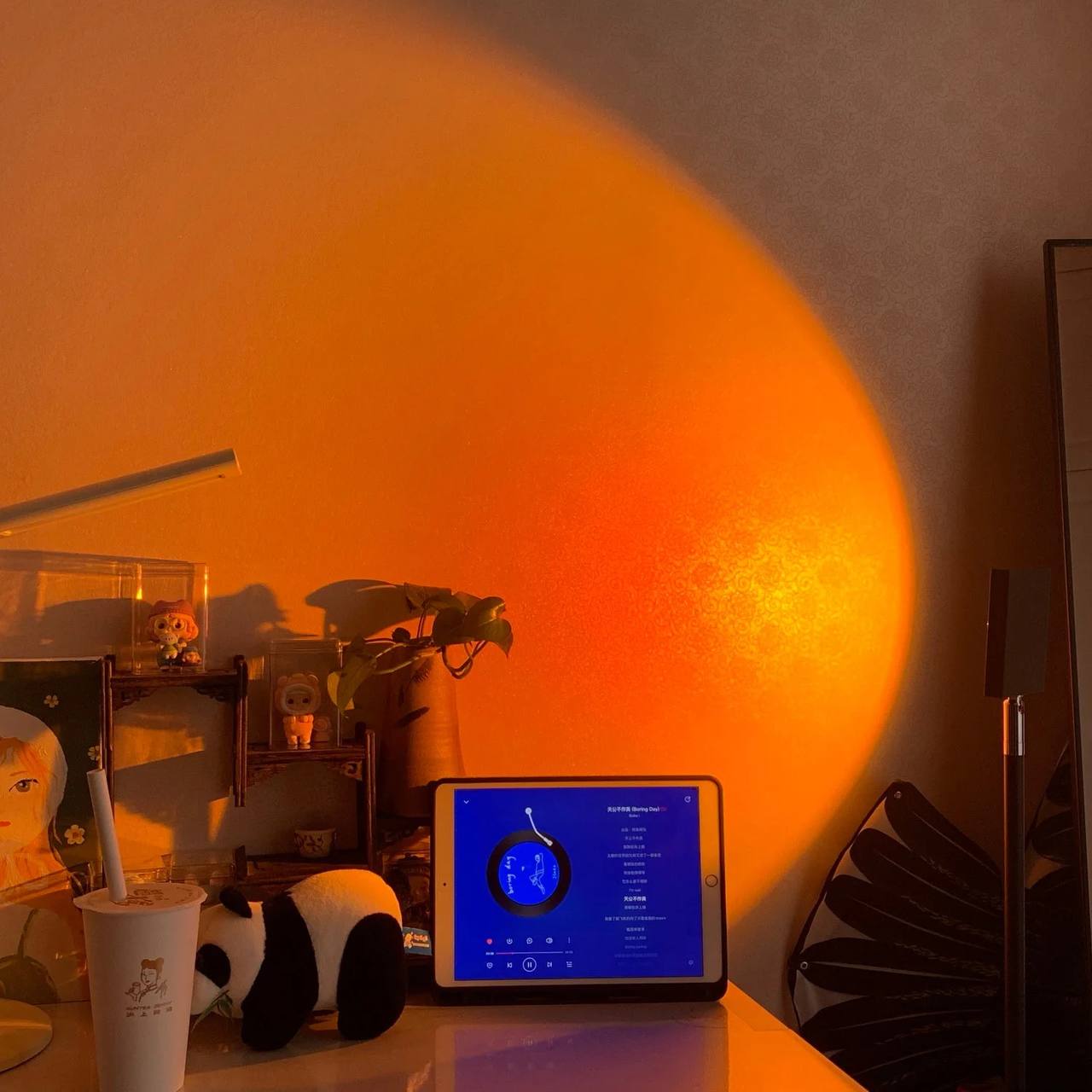 AuraGlow LED Floor Projector Lamp for a Cozy Ambiance
