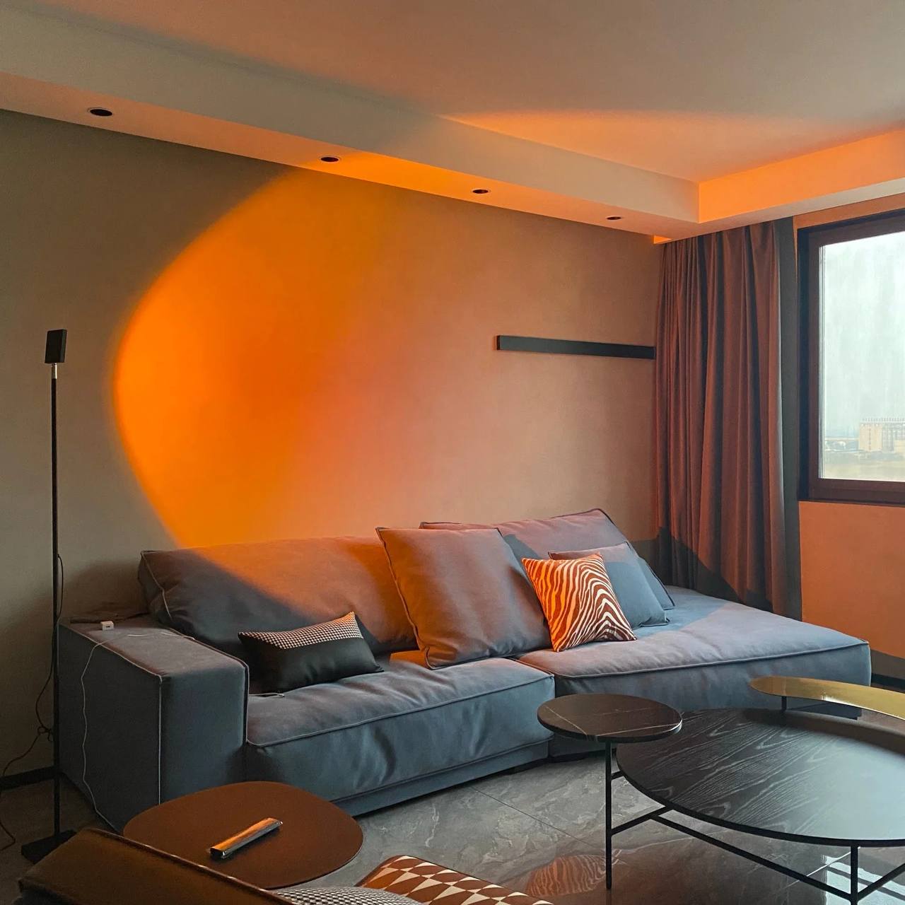 AuraGlow LED Floor Projector Lamp for a Cozy Ambiance