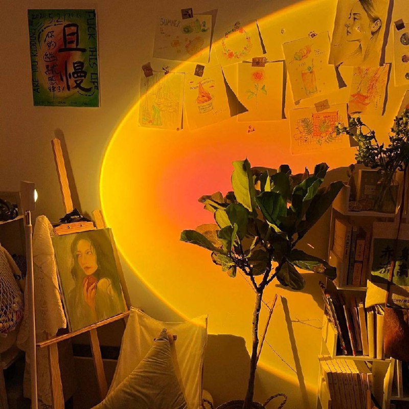 AuraGlow LED Floor Projector Lamp for a Cozy Ambiance