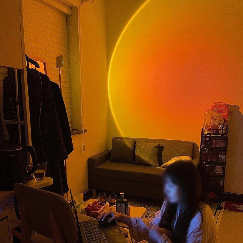 AuraGlow LED Floor Projector Lamp for a Cozy Ambiance