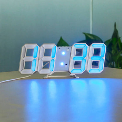 Sleek 3D Digital Wall Clock with Adjustable Glow