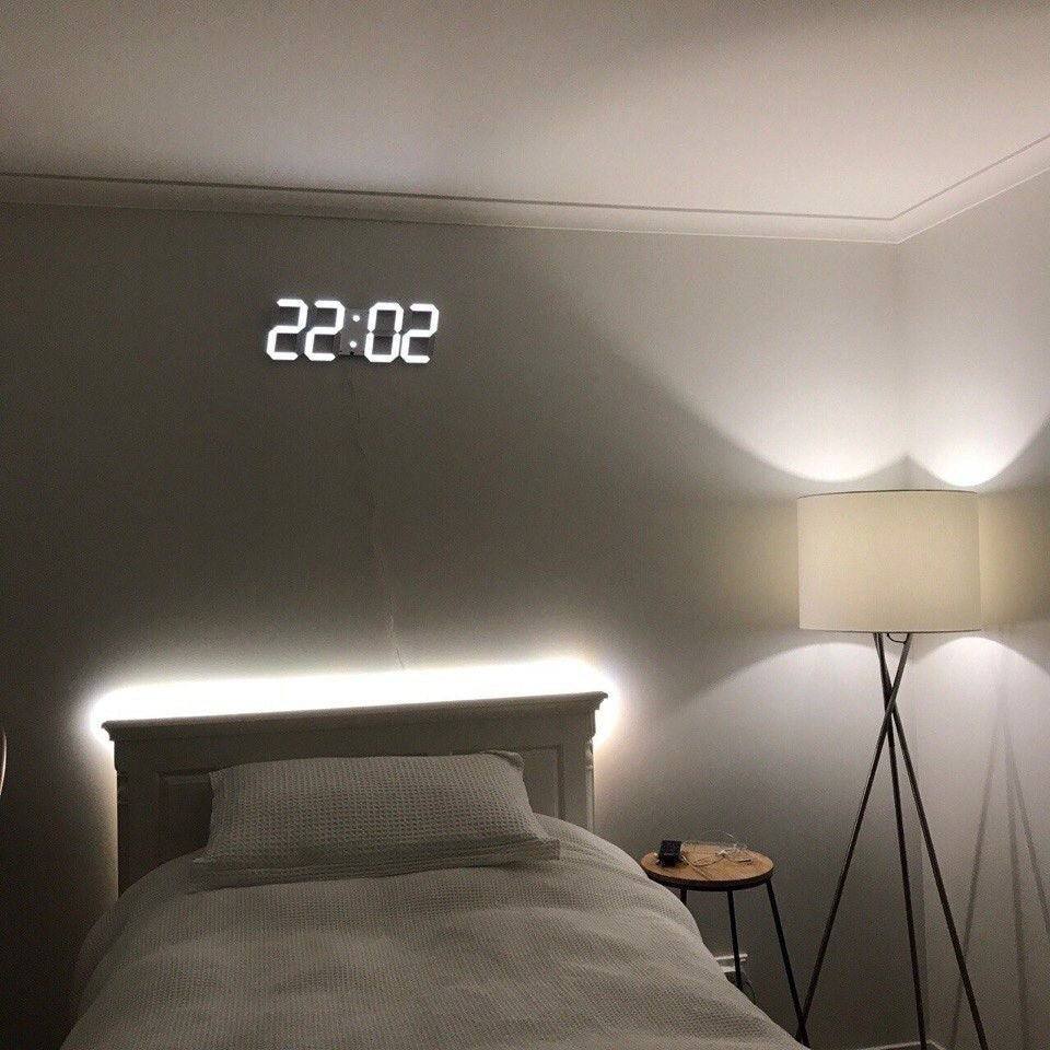 Sleek 3D Digital Wall Clock with Adjustable Glow