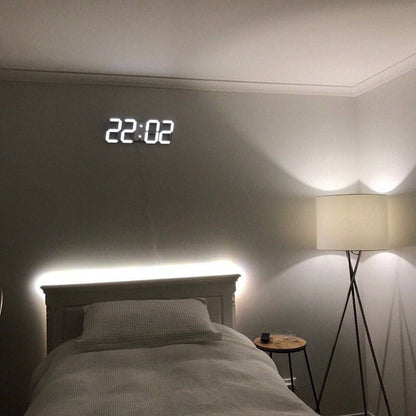 Sleek 3D Digital Wall Clock with Adjustable Glow