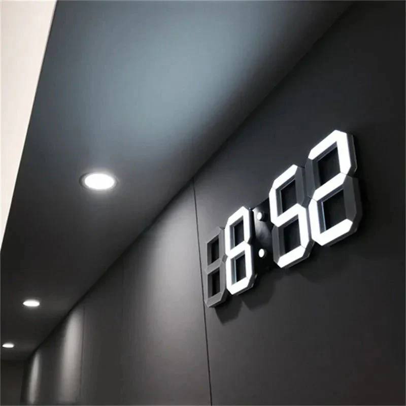 Sleek 3D Digital Wall Clock with Adjustable Glow