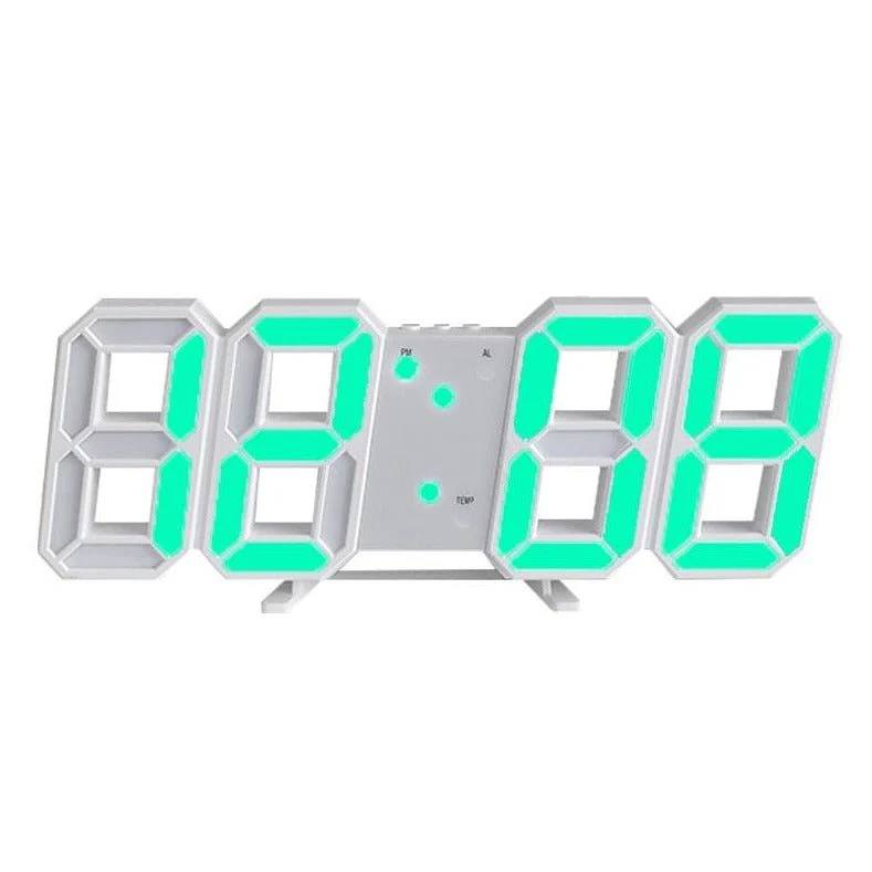 Sleek 3D Digital Wall Clock with Adjustable Glow