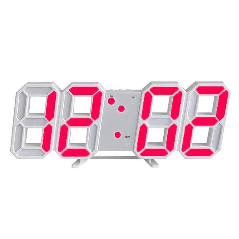 Sleek 3D Digital Wall Clock with Adjustable Glow