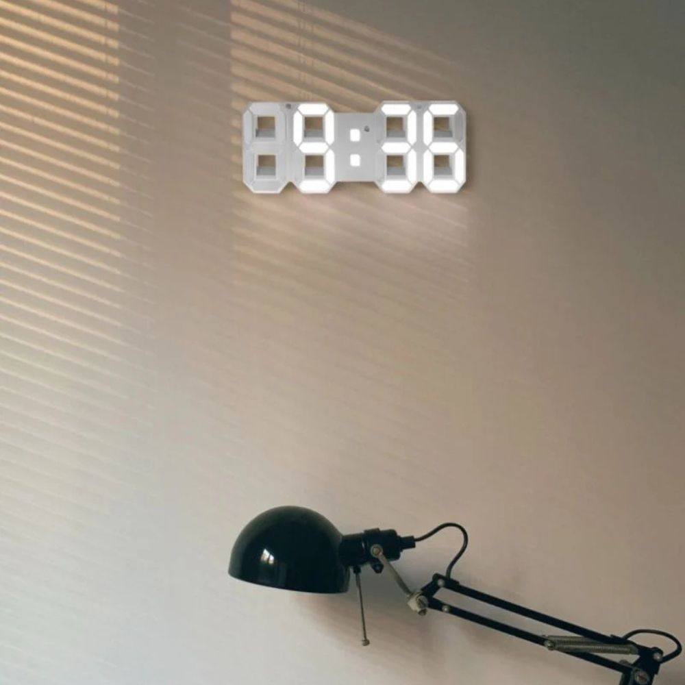 Sleek 3D Digital Wall Clock with Adjustable Glow