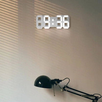 Sleek 3D Digital Wall Clock with Adjustable Glow