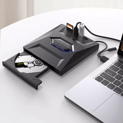 All-in-One External CD/DVD Burner with SD Card & USB Reader