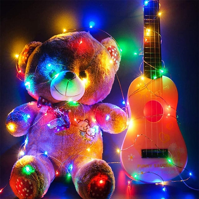 Glimmering LED String Lights, 7ft 20 Light Battery-Powered for Events