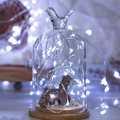 Glimmering LED String Lights, 7ft 20 Light Battery-Powered for Events