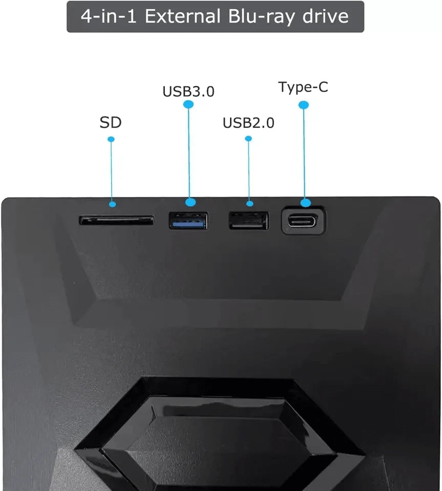 All-in-One External CD/DVD Burner with SD Card & USB Reader