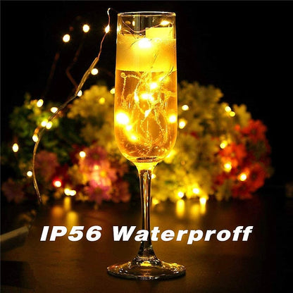 Glimmering LED String Lights, 7ft 20 Light Battery-Powered for Events