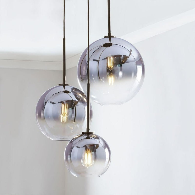 Elegant Glass Sphere Hanging Light in Chic Brass Finish