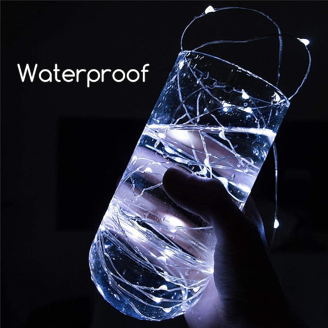Glimmering LED String Lights, 7ft 20 Light Battery-Powered for Events