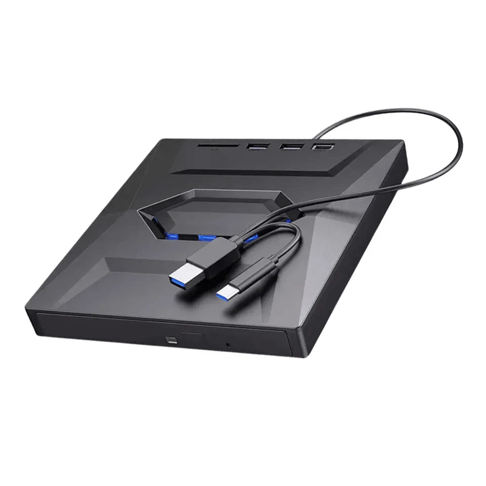 All-in-One External CD/DVD Burner with SD Card & USB Reader